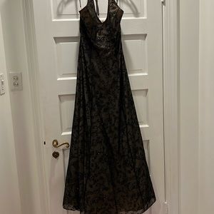 Beaded full length evening gown